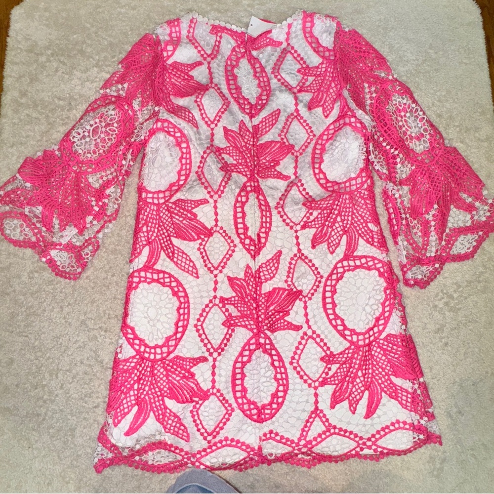Lilly Pulitzer Lottie Pink and White Romper Size 12 - Picture 5 of 5